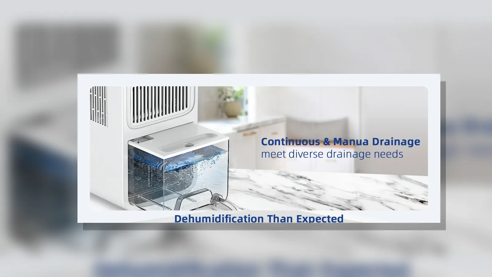 UK kitchen condensation control with portable dehumidifier placed safely away from the hob